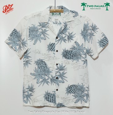 Two Palms Pineapple Map White 