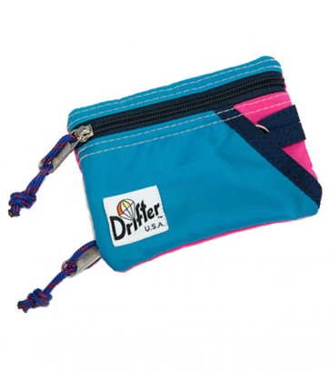 KEY COIN POUCH AQUA/HOT PINK