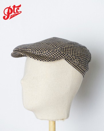 Driver Cap Linen Houndstooth