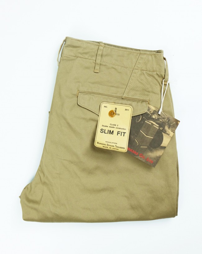 Workers Officer Trousers Slim Type 2 Beige Chino