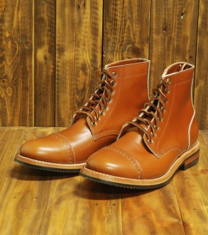 Cognac Calf Cap-Toe  Trench Boot