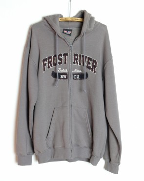 SWEATSHIRT-ZIP HOODY CHARCOAL