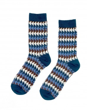Triangle Stripe socks - Blue